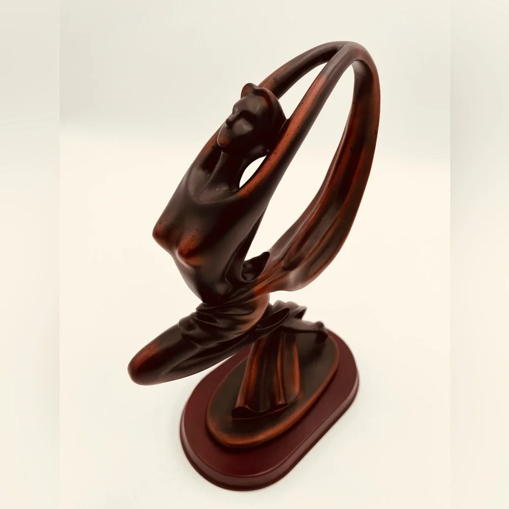 Vintage Herco Art Deco Bronze Sculpture Figurine Dancer With Scarf - Picture 5 of 7